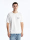 Crew Neck Short Sleeve Printed Combed Cotton Men's T-shirt